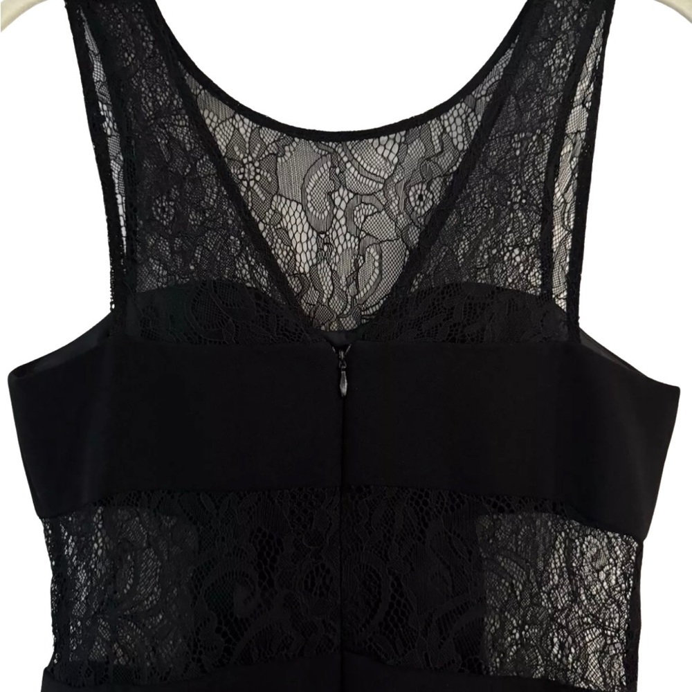 BCBGeneration Black Mini Dress with Intricate Lace